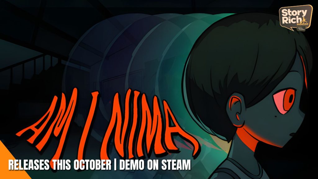 Promo banner with an anime-style character on the right, bold orange text across the left, and a Story Rich badge in the top-right; bottom caption mentions October release and Steam demo.
